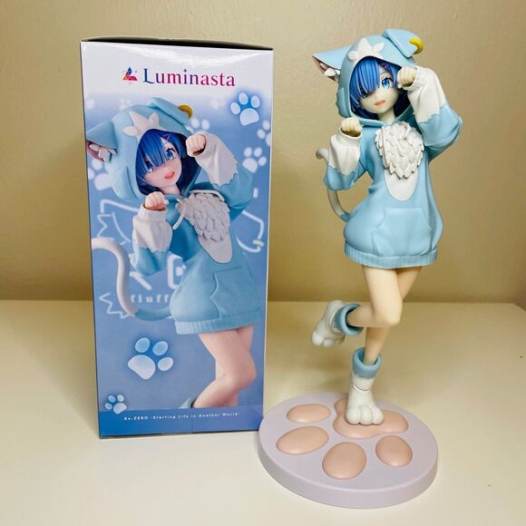 NIB SEGA Luminasta REM Mofumofu(Cat Girl) from Re:starting life in another world - Picture 4 of 10